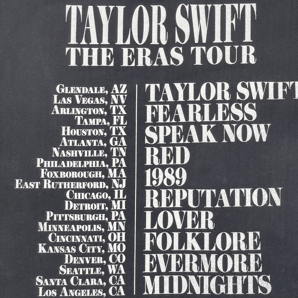 Taylor Swift The Eras Tour Swiftie Concert Merch Women’s Black T-Shirt, Large - Picture 4 of 6